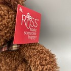 Russ Berrie Soft Brown Teddy Bear Plaid Ribbon 9  Nwt
