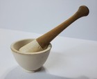 Antique Wedgewood Clev-dent Mortar   Pestle Ceramic   Wood Dental Dentist Galax