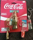 4 Vtg Coca Cola Coke Keychains Glass Bottles Gold Cup  99 441