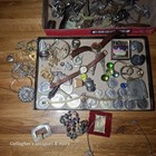 Huge Junk Drawer Lot Vintage Keys Coins Jewelry Watches Lighters Boy Scouts