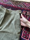 Vintage 80s Feramy Suede Olive Green High Waisted Trousers