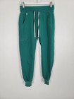Figs Women   s Zamora Jogger Scrub Pants Green Size Xs Cuffed Pockets Nursing