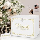 White Wedding Gift Card Box With Lock And Slot Acrylic Money Cash Post Thanks   