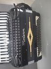 Vintage Modern Art Deco Style Accordion Black Silver
