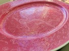 Antique 1920s Chinese Pink Monochrome Sgraffito Dragons Porcelain Platter 11 3 8