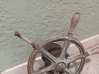 Antique Cast Iron And Wood 20 Inch Boat Ship Steering Wheel