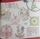 Stitcher s Revolution Folksy Farm Iron On Embroidery Transfer Pattern 23 Redwork