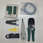 Network Cable Tester   Crimp Tool Kit W  Punch Down  Strippers  Patch Cord