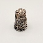 Taxco Mexico 925 Sterling Silver Thimble Raised Floral Design Vintage