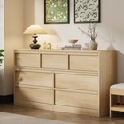 7 Drawer Dresser For Bedroom Wood Chest Of Drawers Handle Free Cabinet Storage