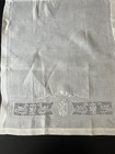 Antique  Linens- Fine  Tea Towel With Point De Paris Swans  Whitework Embroidery