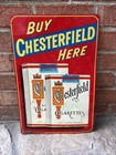 Chesterfield Cigarettes Metal F Sign Buy Here 1950s Tobacco Co Country Store