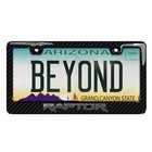 Ford F-150 Raptor In 3d Black On Real Carbon Fiber Plastic License Plate Frame