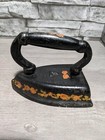 Antique 6  Cast Iron Folk Art Painted Sad Iron Flat Iron Doorstop Figurine A