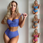 Womens High Waisted Swimsuit Bikini Set Push Up Padded Bra Swimwear Bathing Suit