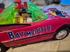 1970s Vintage Red Tin Batmobile Battery Operated W Original Box Works Well
