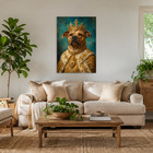Custom Royal Dog Portrait Canvas Personalized King Pet Wall Art From Photo