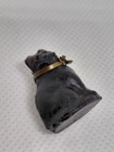 Czech Christmas Cracker Jack Prize Miniature Black Glass Cat Charm 2 4cm Antique