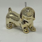 Gold Dachshund Dog Christmas Ornament Shiny Ceramic Weiner Dog Figurine Decor