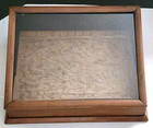 21  Antique Slanted Glass Front Countertop Wood Display Case W  Slide Out Drawer