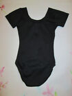 New Leotard Size 2-4 Xxs Xs Child Short Sleeve  Dance Black Toddler
