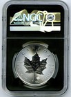 2023  5 Canada 1 Oz  9999 Silver Maple Leaf Ngc Ms70 Queen Elizabeth - Fr Black