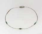 Vintage 925 Sterling Silver Native American Style Malachite Bead Bracelet