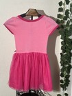 Barbie Girls Kids Pink Tulle Tutu Dress Size 5t Glitter Cap Sleeve Knee Length