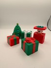 Fisher-price Little People Christmas Toy Lot Sleigh Tree Gift Boxes Pop-up Dog