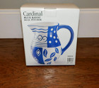 Cardinal Blue Bayou 64 Oz Pitcher Water Tea 2 Qt Hand-painted Ceramic New 
