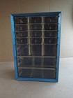 Vtg 17 Drawer Akro Mils Metal Parts Storage Cabinet Organizer Usa Nice    read 