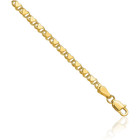 14k Solid Yellow Gold 3mm Double Sided Heart Link Anklet Bracelet 10 Inch