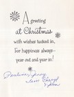 Vintage Christmas Card  Retro Snowman   Reindeer aurora Borealis Sky  1950 s