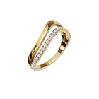 0 18 Ctw Lab Diamond Twisted Ring 14k Yellow Gold Pave Curved Stackable Band