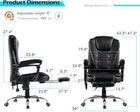Ergonomic Office Chair Home Desk Chair With 7 Massage Points   Heat Function