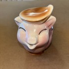 Vintage Super Cute Pink Pig Creamer Brown Beret Patent Pending  zz