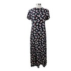 Vintage 90s Dress Size 8 Floral Sunflower Cottagecore Pink Blue Grunge Alt Party