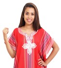 Moroccan Kaftan Caftan Beach Cover Up Summer Dress Casual Linen Sm-lg Red 