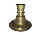 Antique Brass Hookah Base Pot Original Old Hand Crafted Floral Design 4    Grey