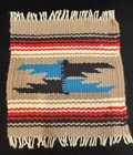 Chimayo Wool Coaster Wall Art Vintage Native American Geometric Design 7  X 6 