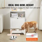 Pet Feeding Station W  2 Elevated Dog Bowls Dog Food   Toy Storage Cabinet