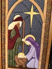 Vintage Christmas Nativity Scene Quilted Wall Hanging Handmade Holy Family