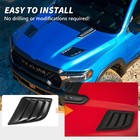 2pcs Black Front Hood Bezel Vent For 2019-2022 Ram 1500 Left   Right
