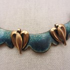 Vintage Copper Enamel Necklace Speckled Collar 17 Inch