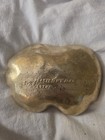 Vintage Virginia Metalcrafters Solid Brass Lotus Leaf Dish Ash Tray Trinket 1948