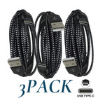 3-pack 10ft Braided Usb C Fast Charging Type-c Data Sync Charger Cable Cord Lot