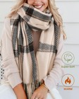 Soft Oversized Winter Scarf Shawl For Women     Warm Cozy Plaid Large Blanket Wrap