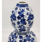 Vintage Chinese Blue White Porcelain Double Gourd Vase Asian Ming Style 16 