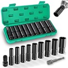 10pc Metric Deep Impact Socket 1 2  Drive 10mm-24mm 6 Point Sockets W  Case Set