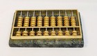 Vintage Mini Brass Abacus On Green Marble Base 3 5   x 2   
